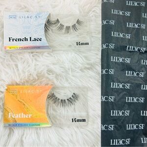 🔥FREE ring with purchase Lilac St. Faux Eyelash Clusters - French Lace & Feather